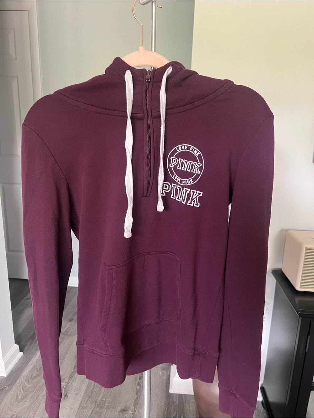 PINK Victoria's Secret Plum Half-Zip Hoodie